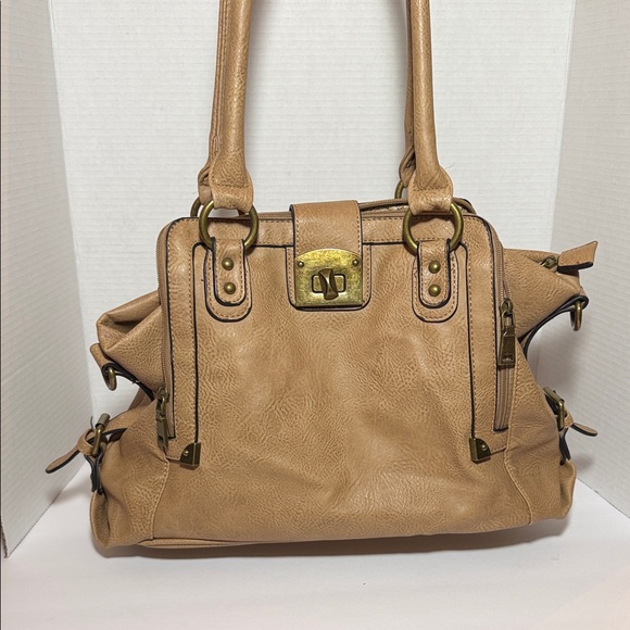 Black Rivet Tan Shoulder Bag